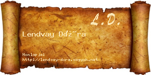 Lendvay Dóra névjegykártya
